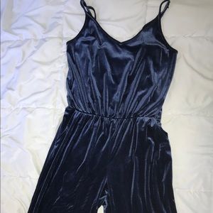 Velvet pants romper